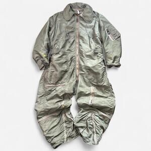 VTG 60s USAF CWU-1/P Flight Suit Coveralls OG Green Military Flyers Men’s LShort